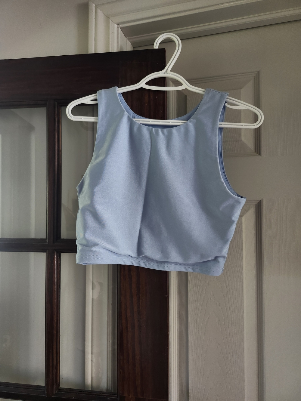 Light Blue Womens Crop Tank Top